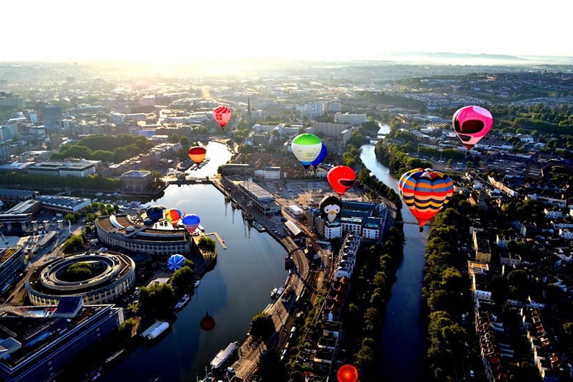 Bristol balloons flying over the sky